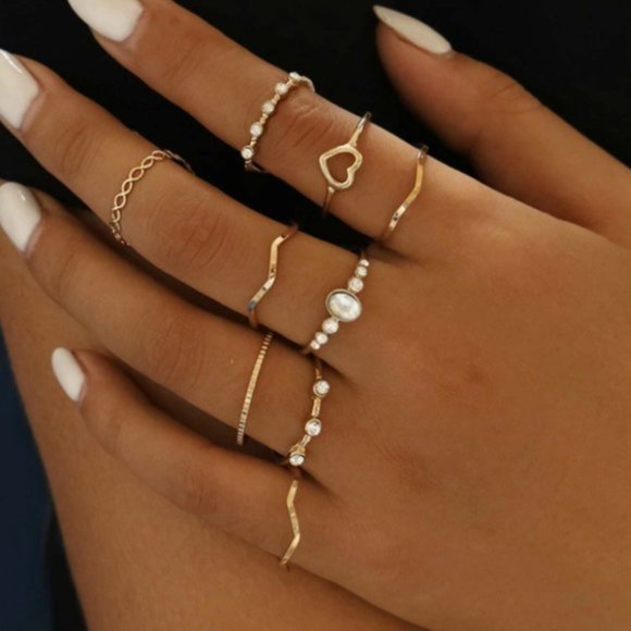 Jewelry - Set of 9 Midi Knuckle Rings